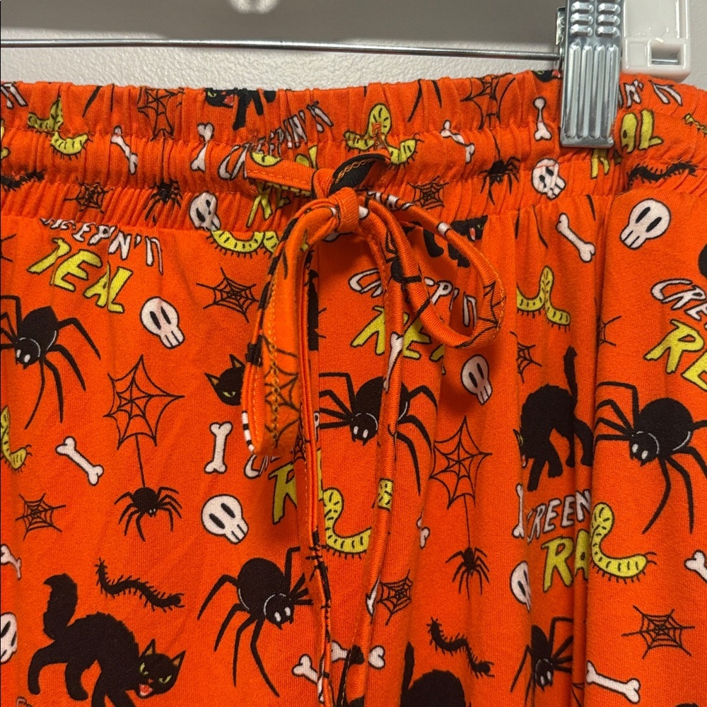☀️Orange Halloween Drawstring Elastic Waisted Pants Soft And Cozy - Picture 2 of 7